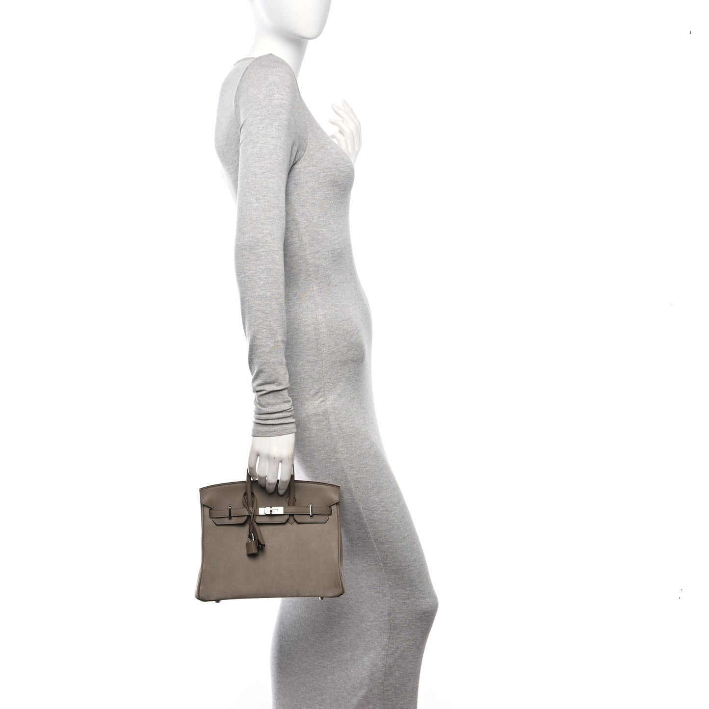 Veau Doblis Swift Grizzly Birkin 25 Gris Caillou Etoupe