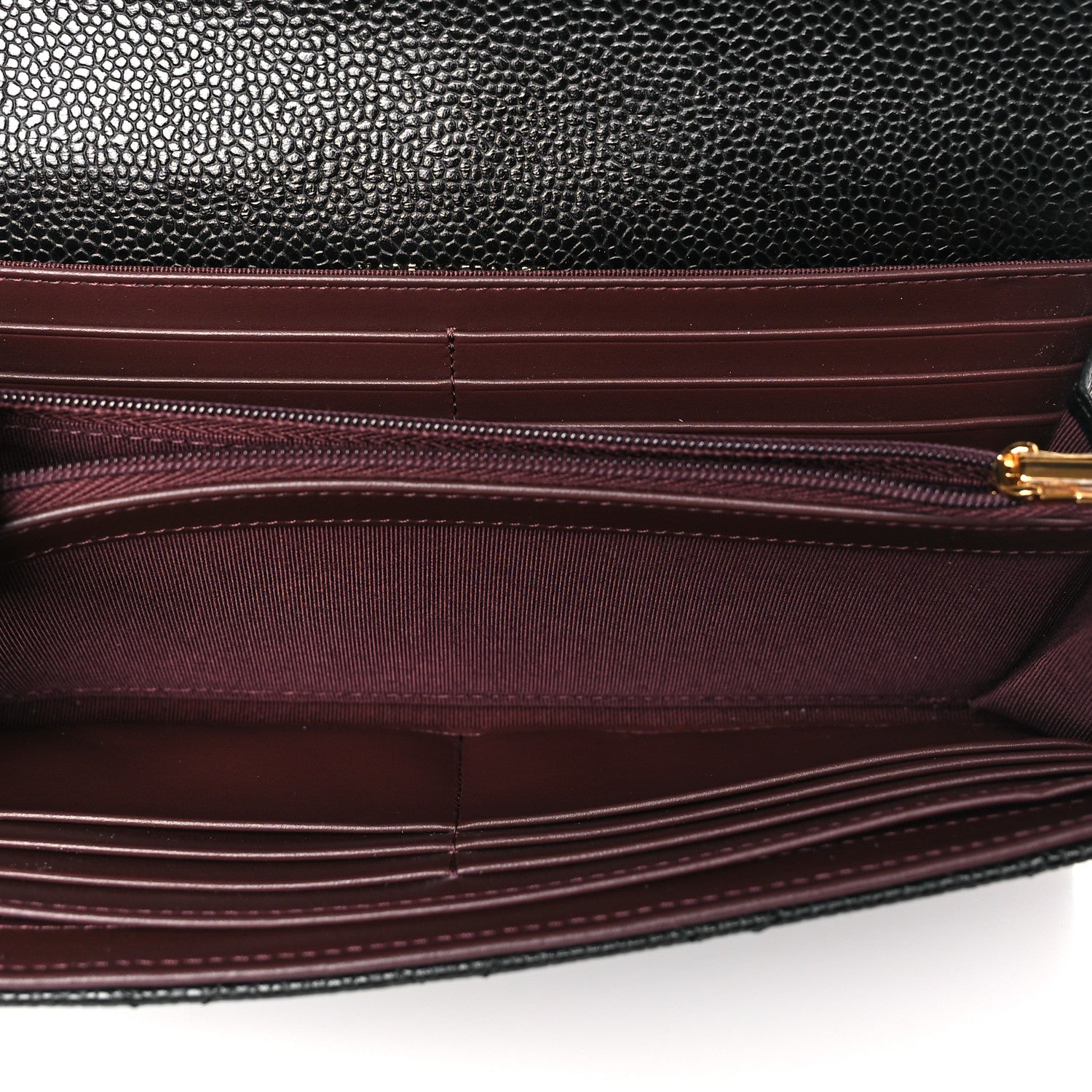 Chanel Caviar Quilted Large Gusset Flap Wallet Black 5 of 10