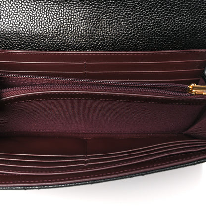 Chanel Caviar Quilted Large Gusset Flap Wallet Black 5 of 10
