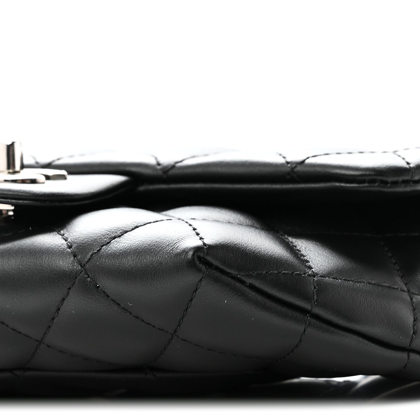 Calfskin Quilted CC Uniform Flap Belt Bag Black