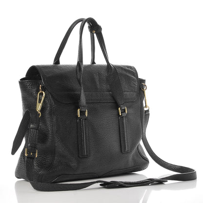 3.1 Phillip Lim 3.1 Textured Calfskin Large Pashli Satchel Black 3 of 7