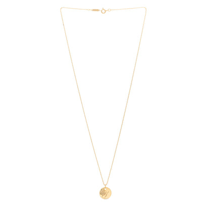 Tiffany 18K Yellow Gold Notes Letter Y Disc Charm Pendant Necklace 3 of 5