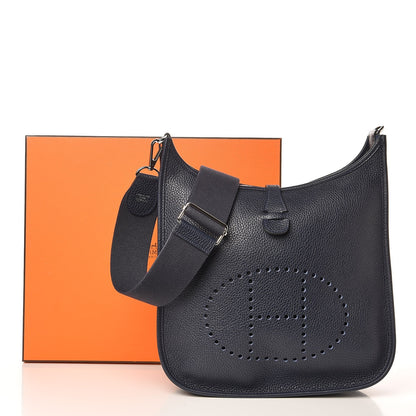 Hermes Taurillon Clemence Evelyne III PM Bleu Nuit 17 of 17