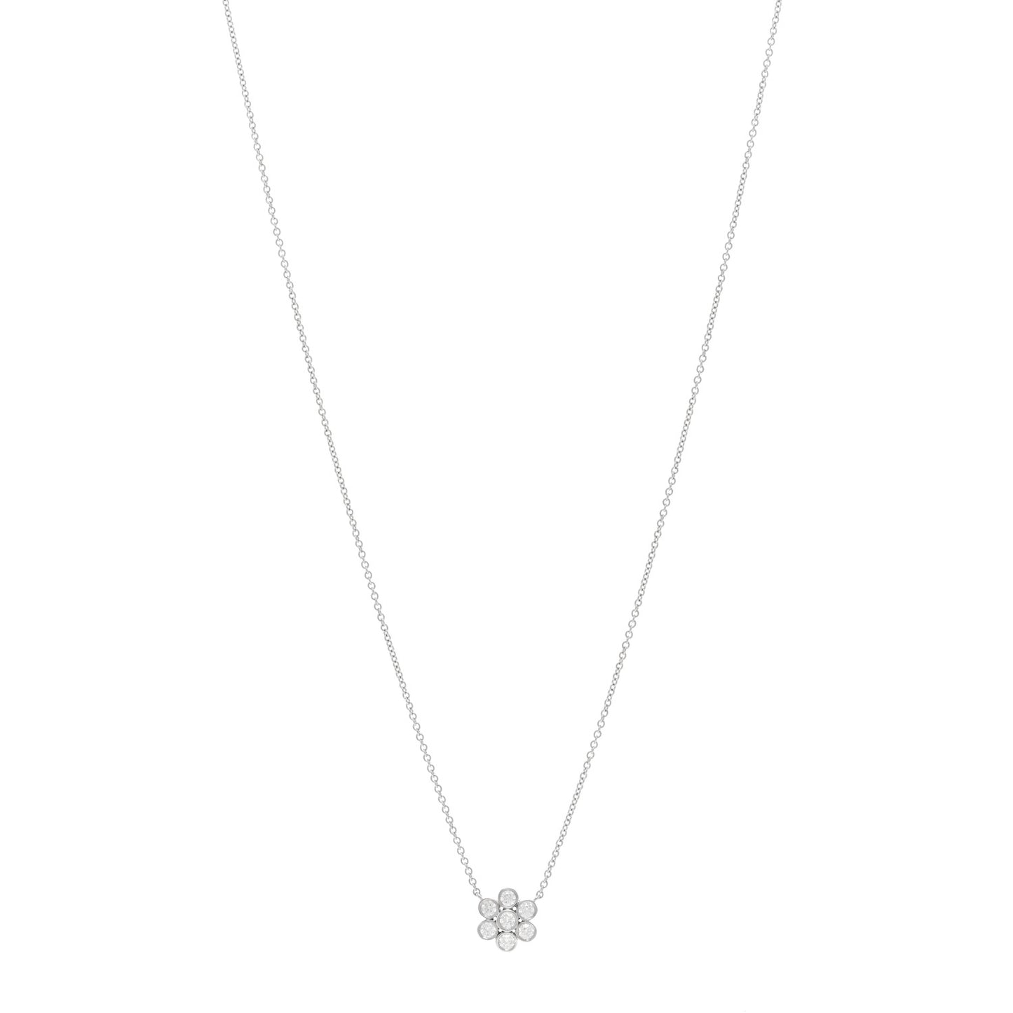 Platinum Diamond Small Enchant Flower Pendant Necklace