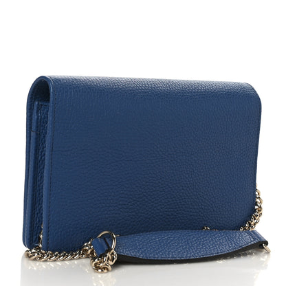 Gucci Pebbled Calfskin Soho Wallet on Chain Caspian 3 of 8