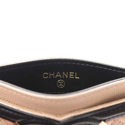 Chanel Caviar Quilted Filigree Card Holder Beige Black 5 of 10