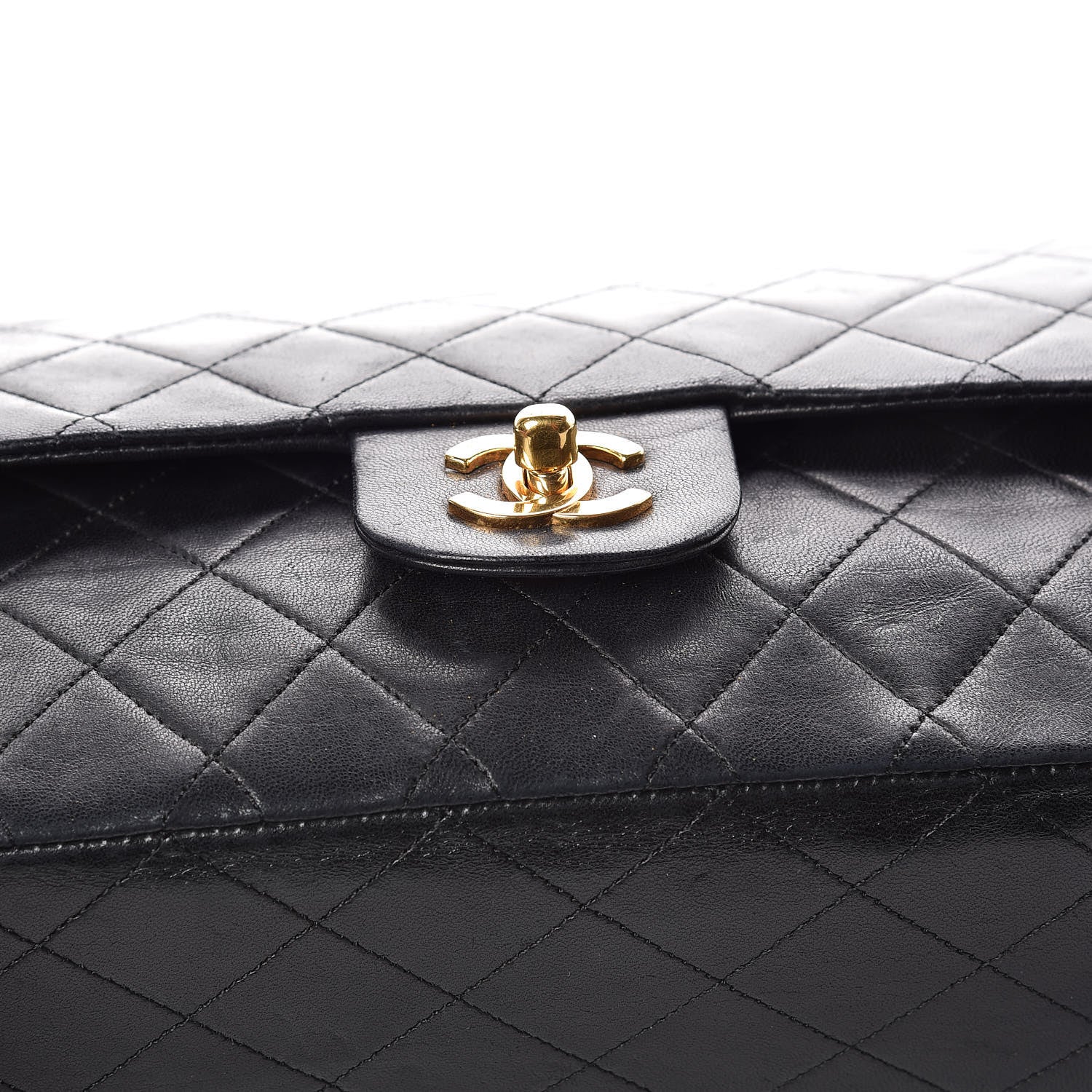 Chanel Lambskin Quilted Medium Double Flap Black 12 of 19