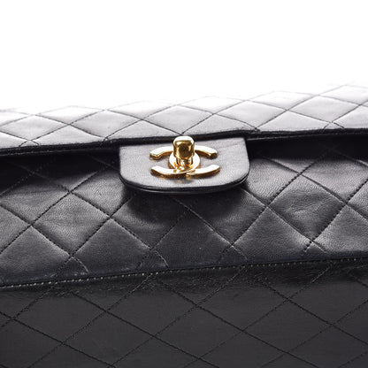 Chanel Lambskin Quilted Medium Double Flap Black 12 of 19
