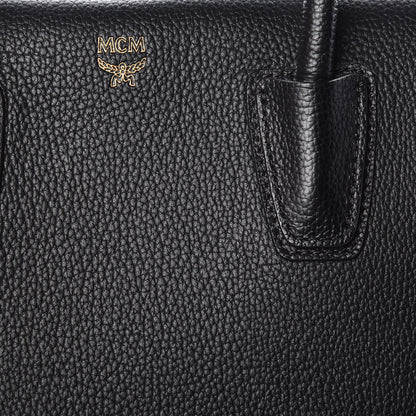 MCM Grained Calfskin Medium Milla Tote Black 9 of 10