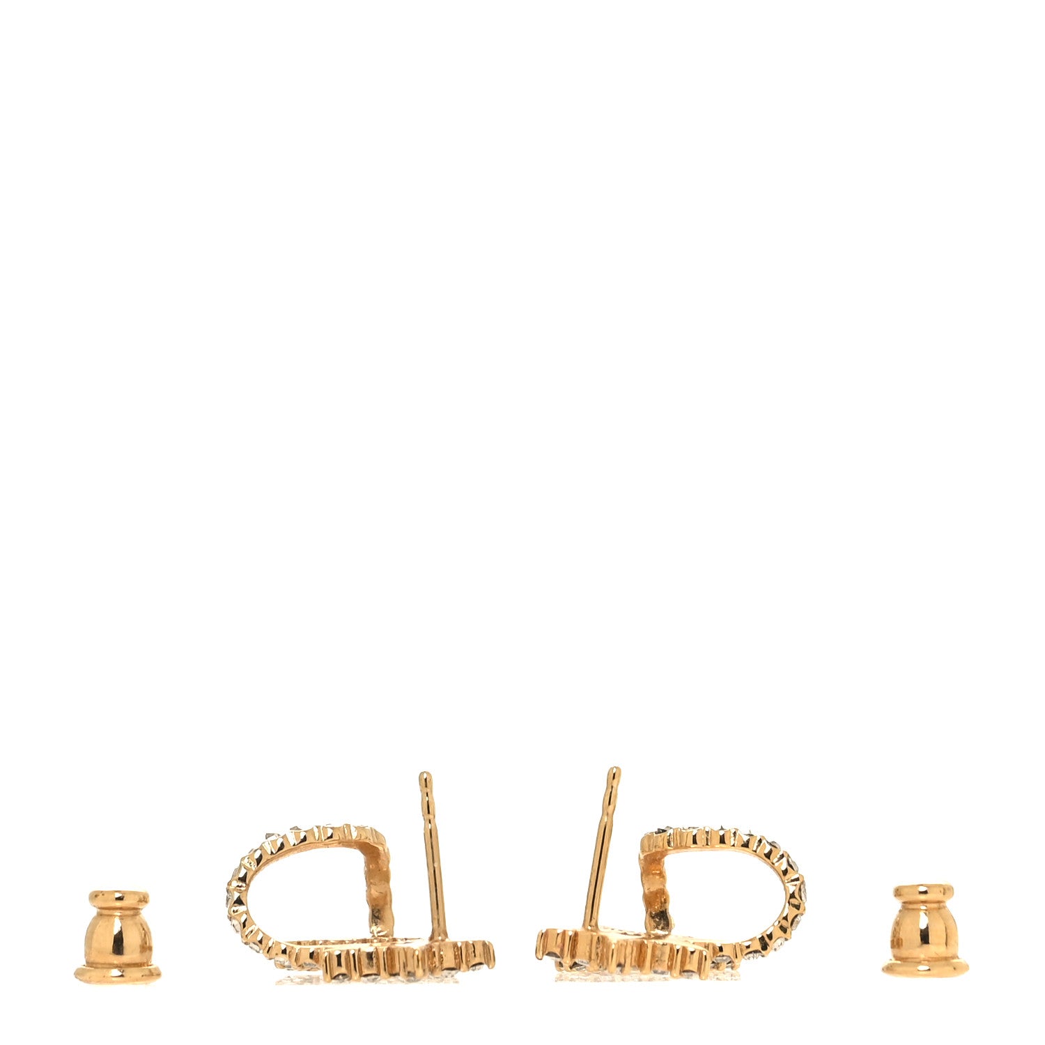 Christian Dior Crystal Clair D Lune Wrap Around Earrings Gold 3 of 4