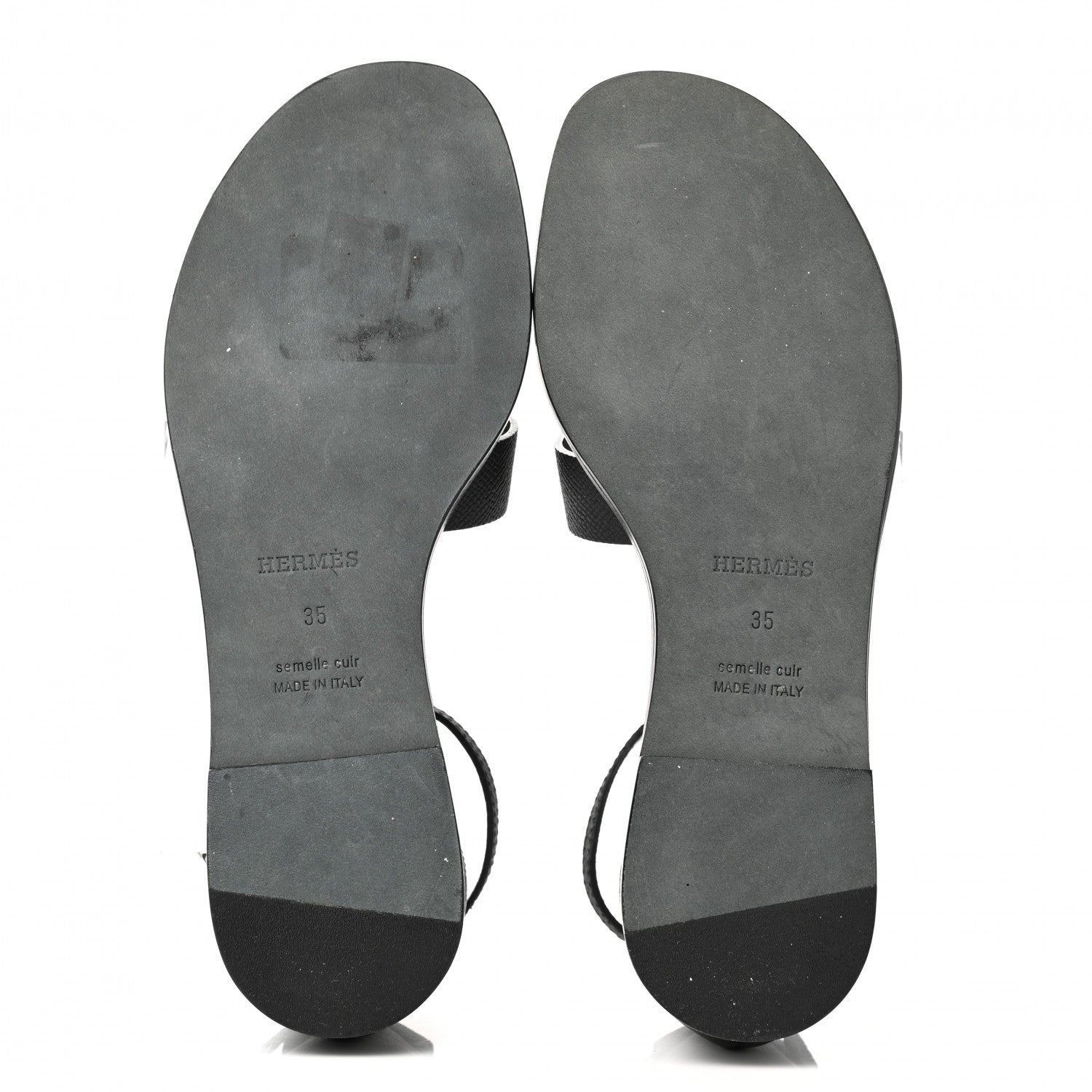 Hermes Epsom Santorini Sandals 35 Black 5 of 10