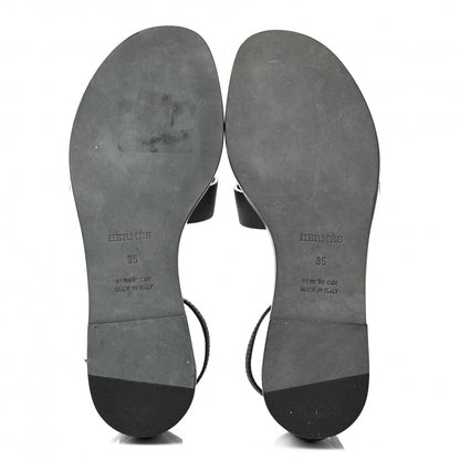 Hermes Epsom Santorini Sandals 35 Black 5 of 10