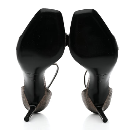 Saint Laurent Evora Amber 85 Astrap Sandals 38 Gunmetal 5 of 9