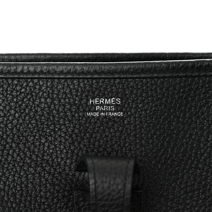 Hermes Taurillon Clemence Evelyne III PM  Black 6 of 10