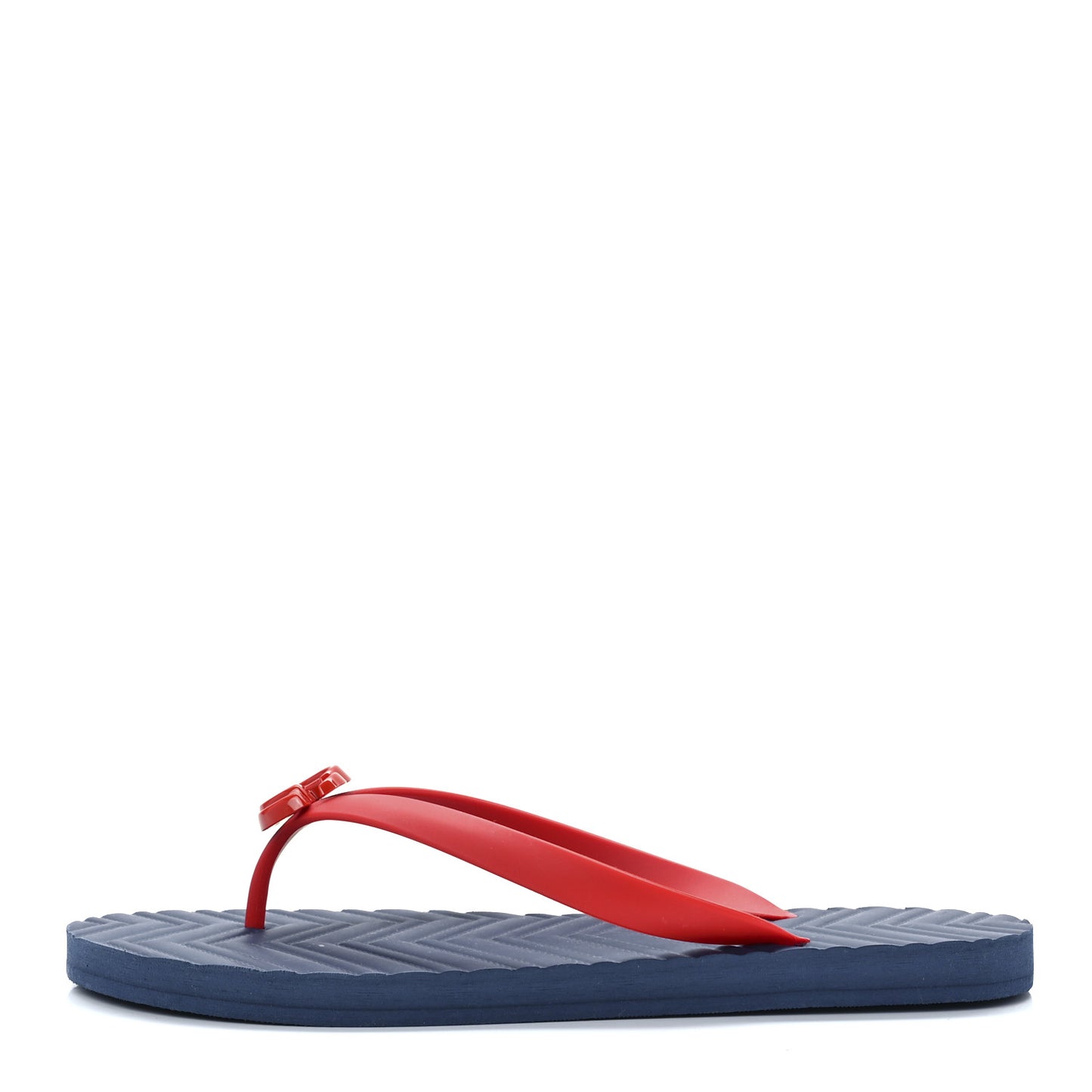 Rubber Chevron Mens GG Thong Flat Sandals 11 Orange Red