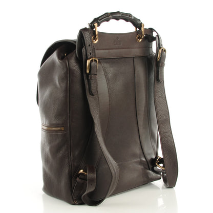 Gucci Calfskin Bamboo Medium Backpack Dark Brown 3 of 7