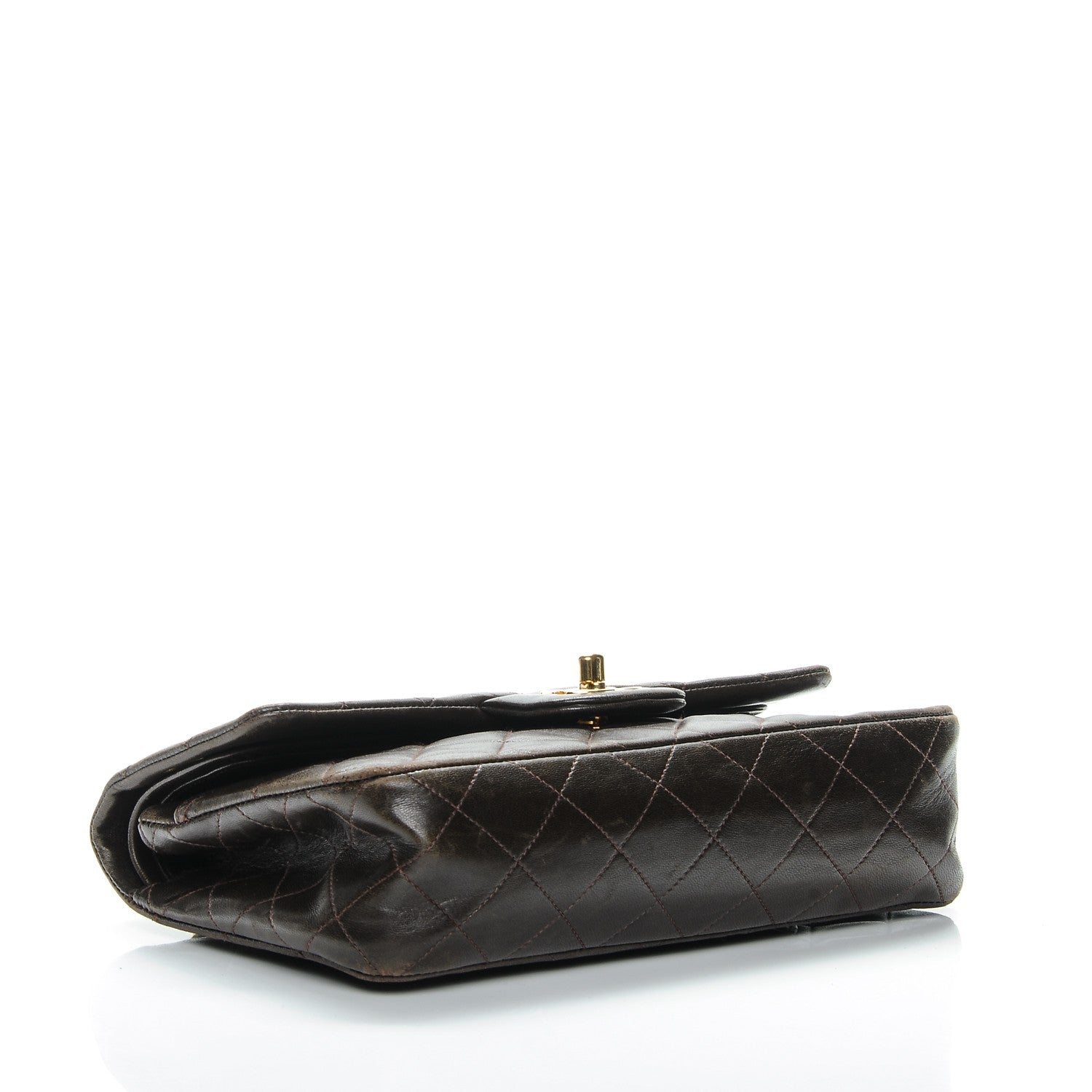 Chanel Lambskin Quilted Small Double Flap Dark Brown 4 of 9