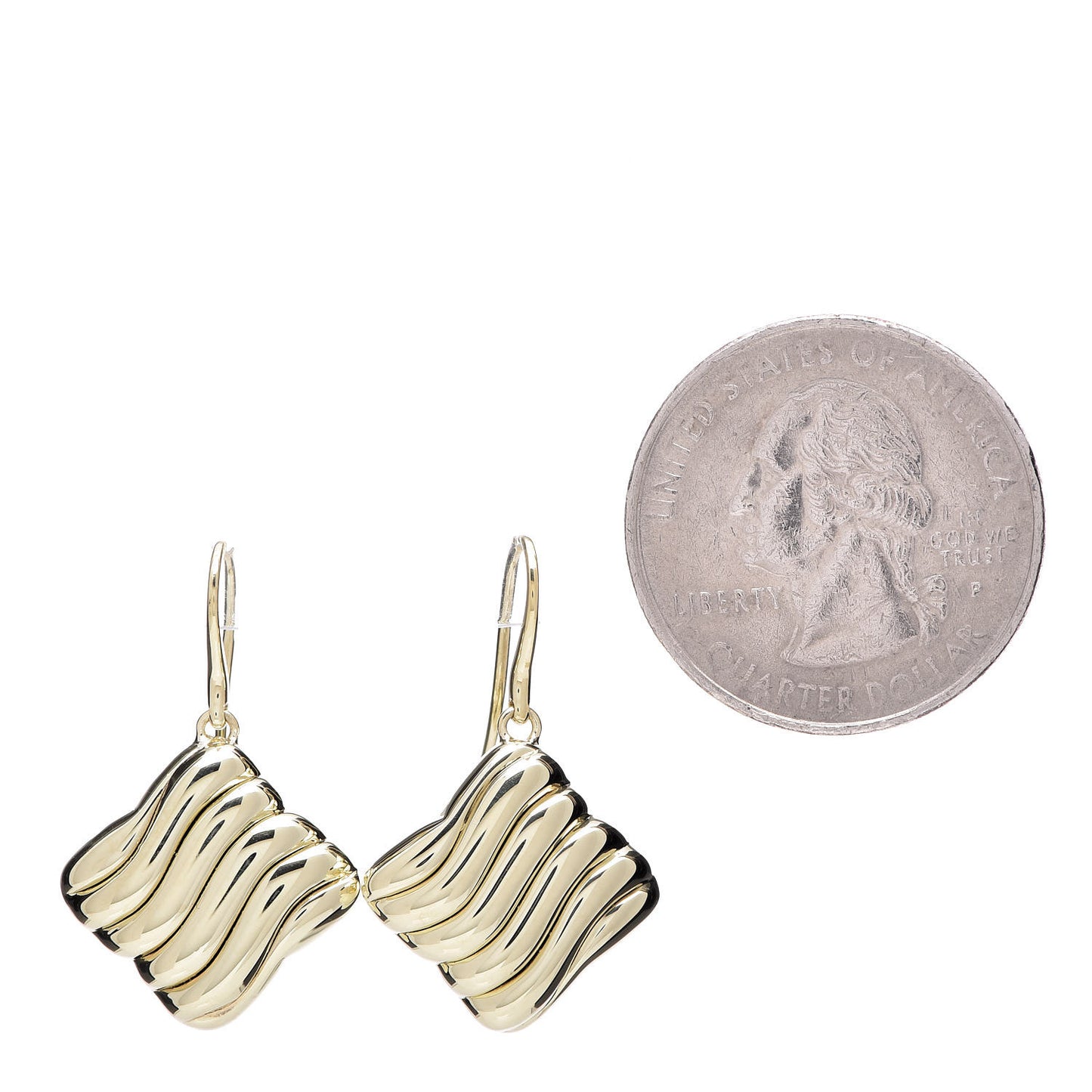 18K Gold 18mm Quatrefoil Drop Earrings