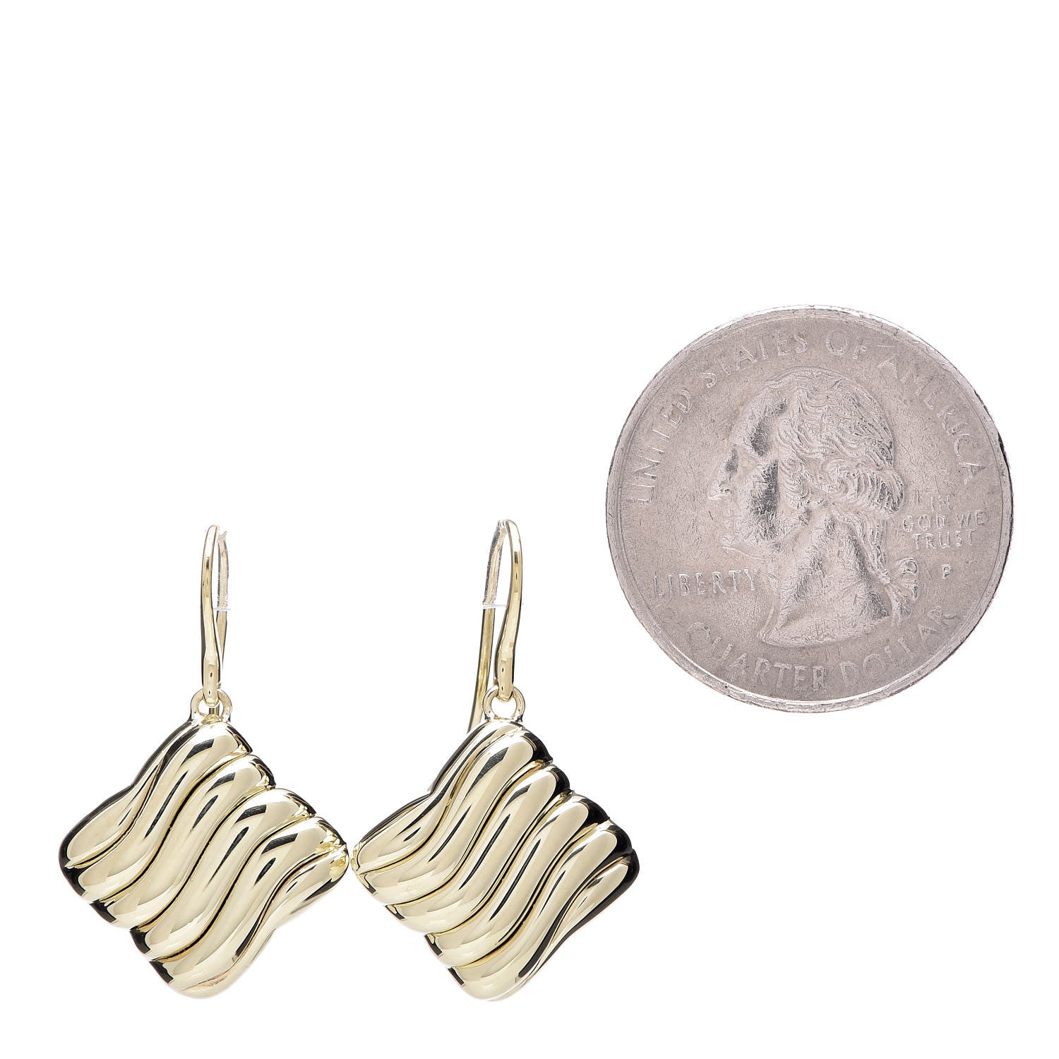 David Yurman 18K Gold 18mm Quatrefoil Drop Earrings 2 of 4