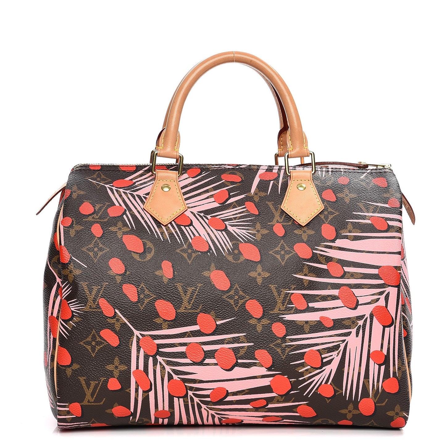 Monogram Jungle Dots Speedy 30 Sugar Pink Poppy
