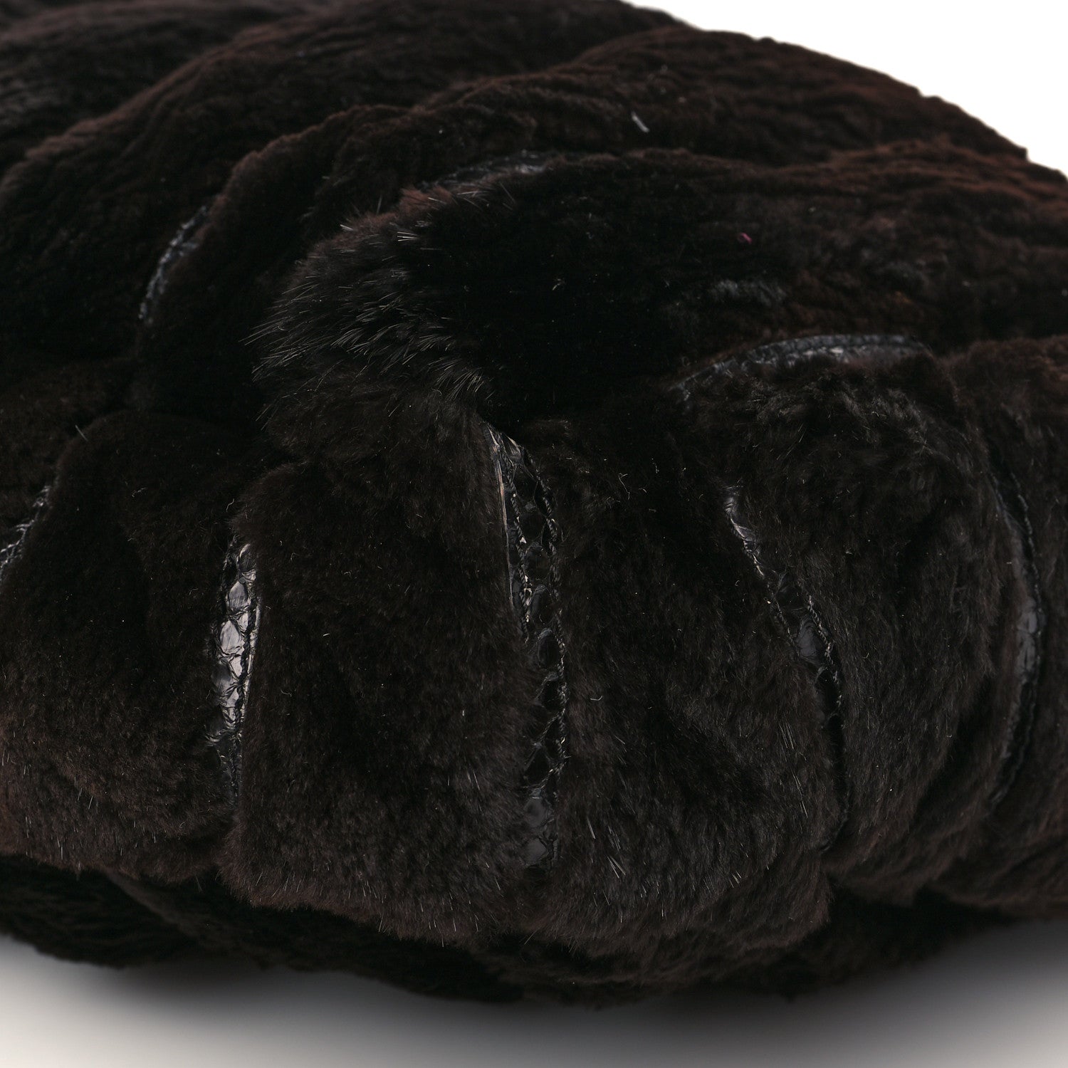 Jimmy Choo Mink Fur Snakeskin Hobo Brown 8 of 13