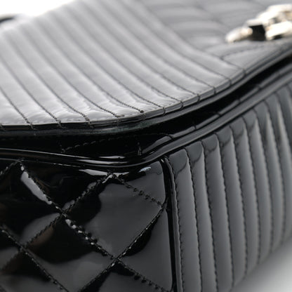 Chanel Patent Diagonal Quilted Flap Black 10 of 14