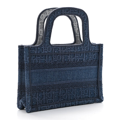 Christian Dior Oblique Denim Mini Book Tote Blue 3 of 13