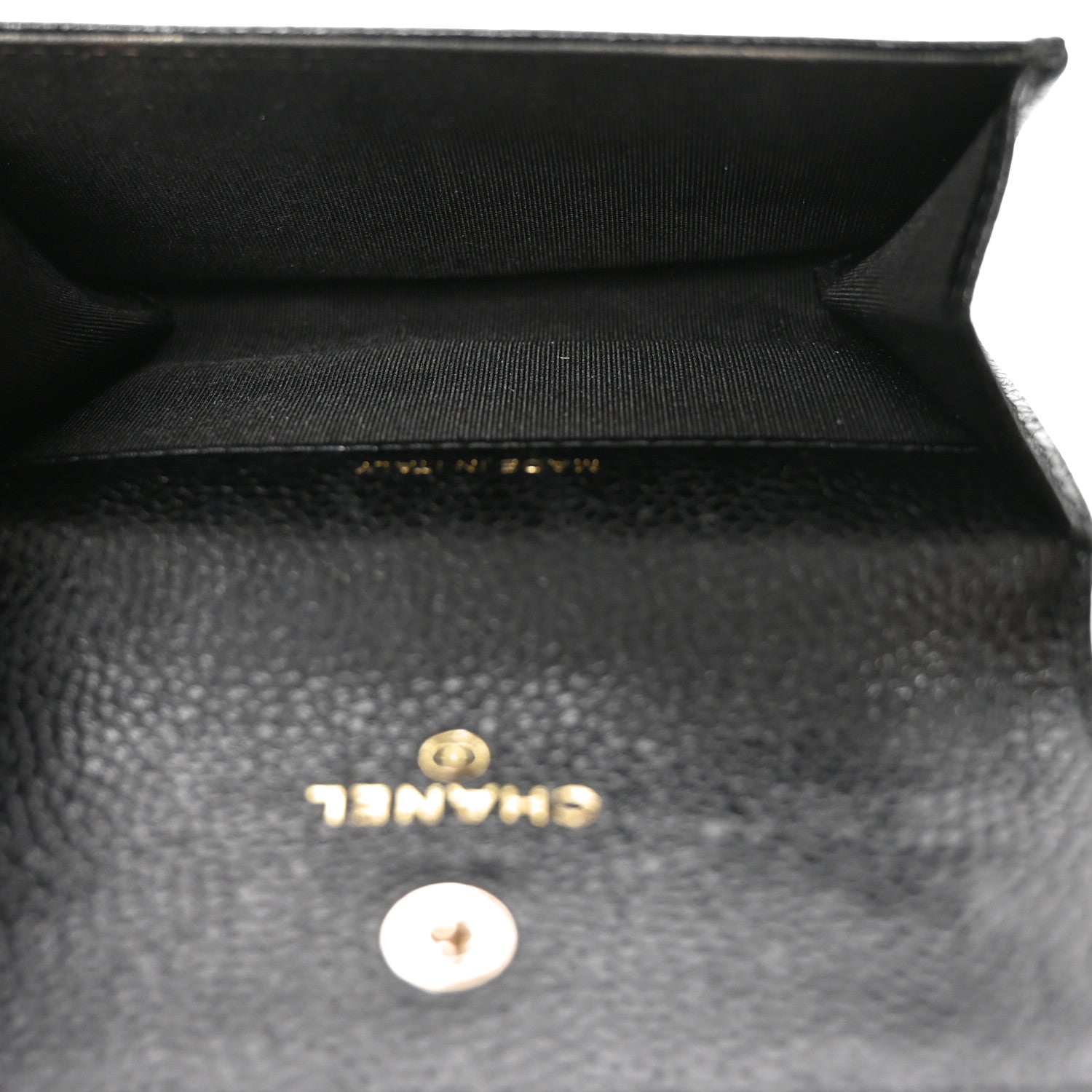 Chanel Caviar Camellia Embossed Card Holder Wallet Black 4 of 8