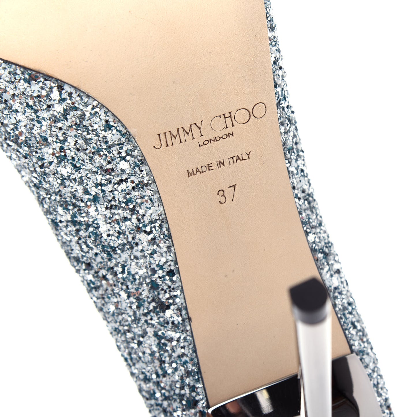 Denim Glitter Romy 100 Pumps 37 Silver Blue