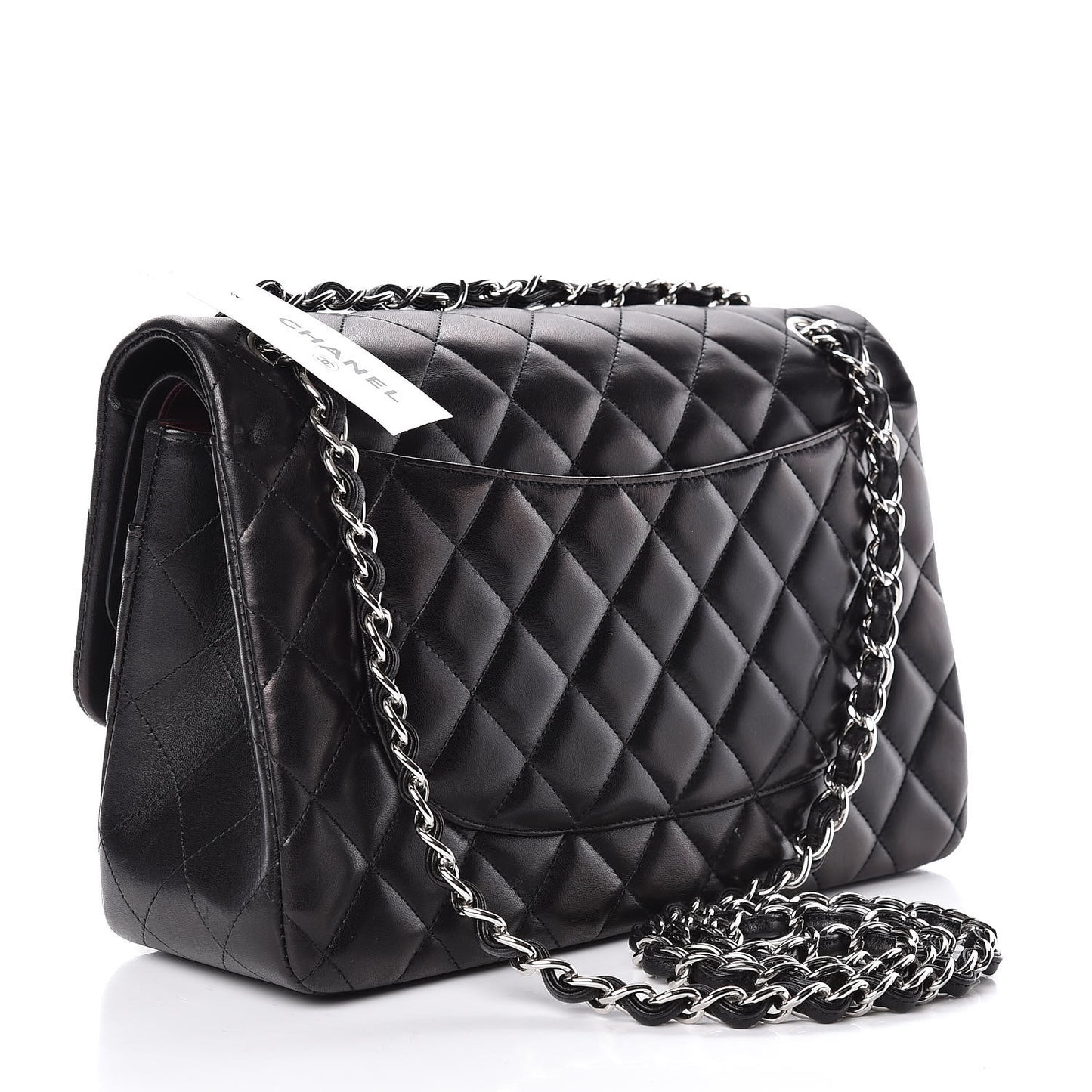 Lambskin Quilted Jumbo Double Flap Black