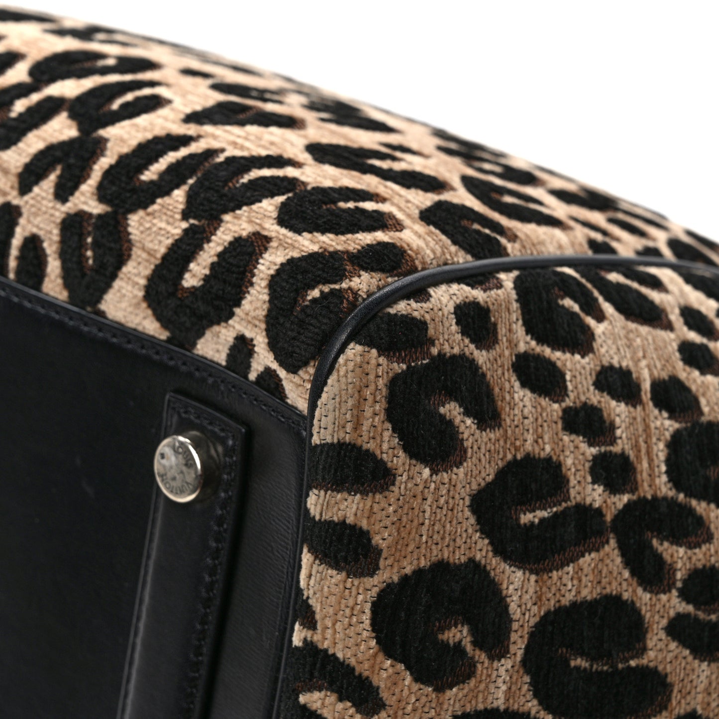 Jacquard Velvet Leopard Print Stephen Sprouse North South Bag Black