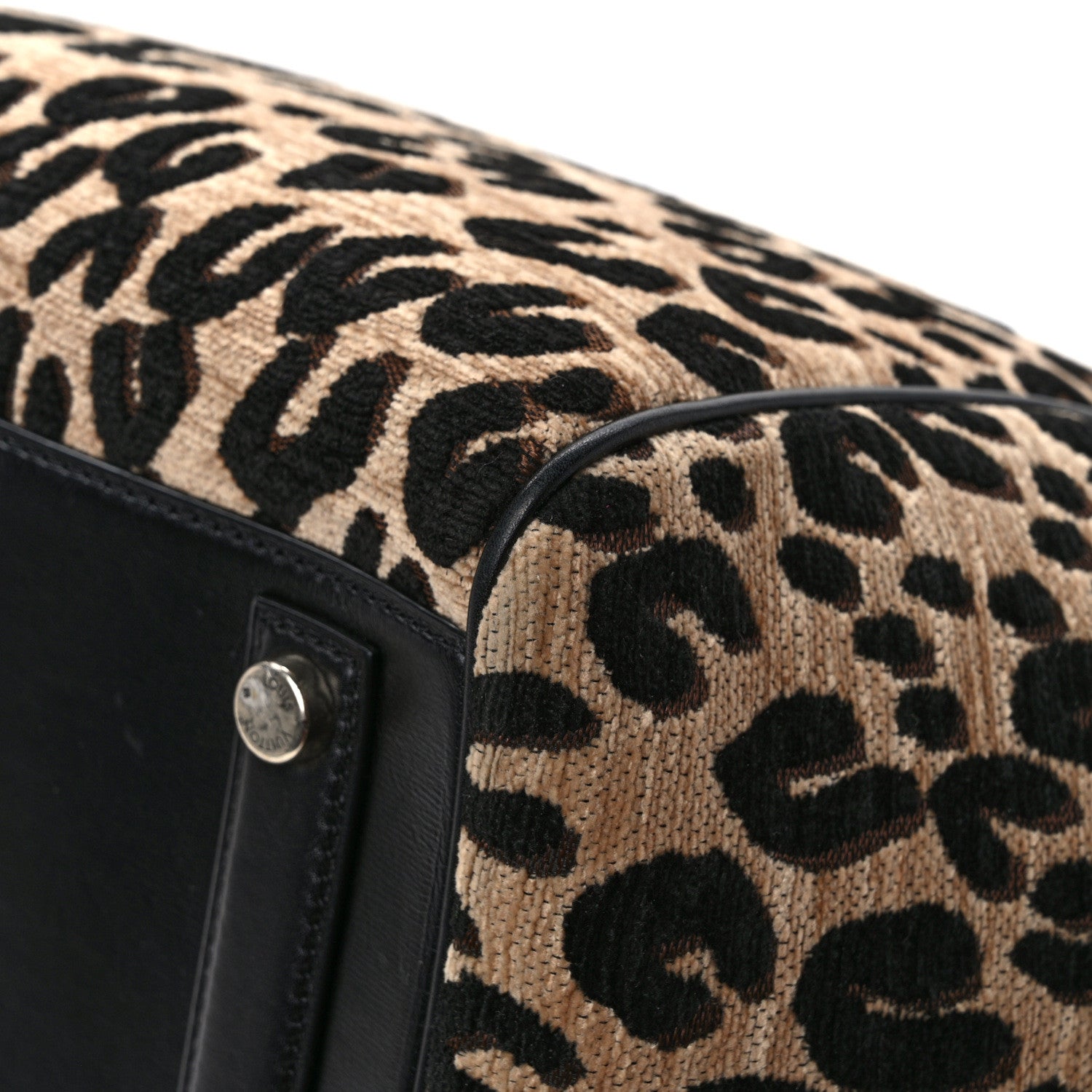 Louis Vuitton Jacquard Velvet Leopard Print Stephen Sprouse North South Bag Black 11 of 14