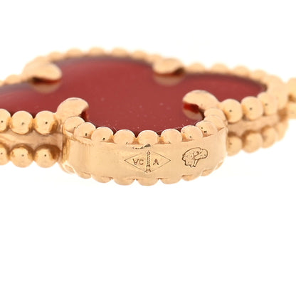 Van Cleef & Arpels 18K Yellow Gold Carnelian 5 Motifs Vintage Alhambra Bracelet 3 of 4