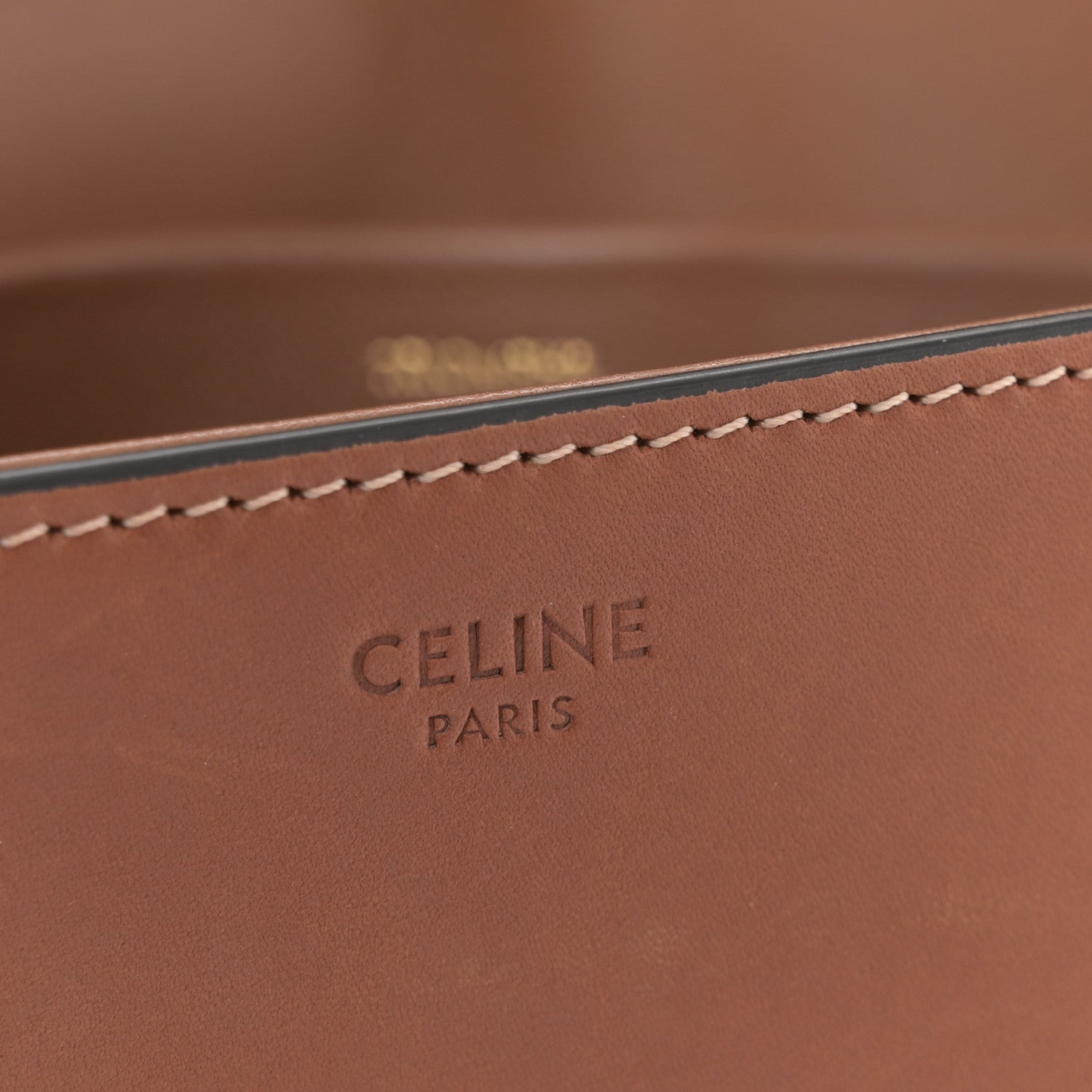Celine Shiny Calfskin Triomphe Shoulder Bag Tan 6 of 11