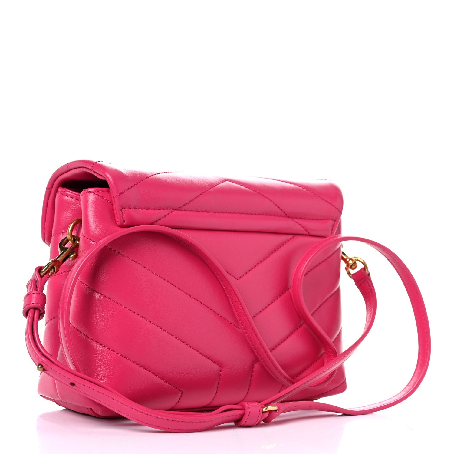 Saint Laurent Calfskin Y Quilted Monogram Toy Loulou Crossbody Bag Freesia 3 of 10