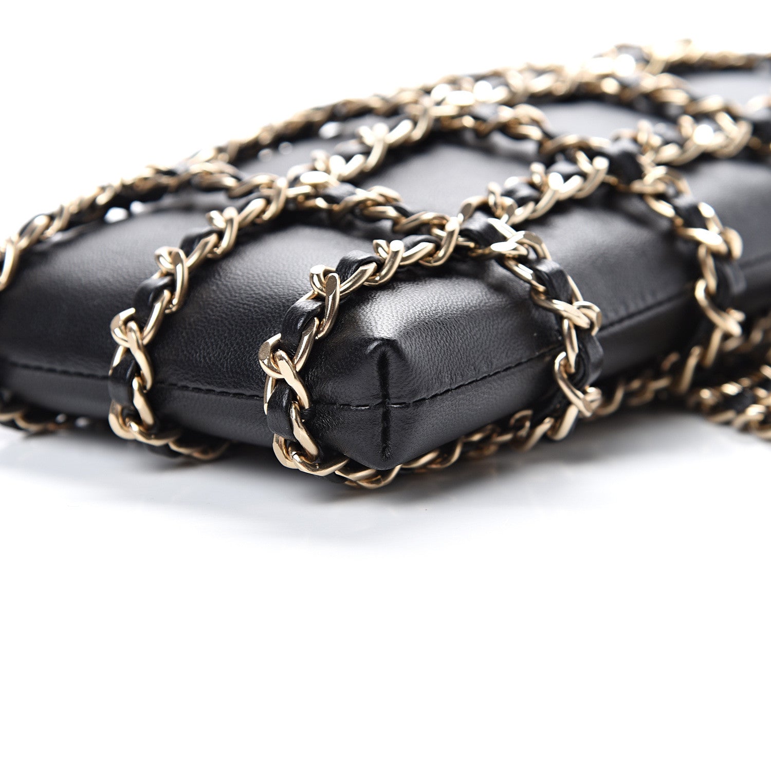 Chanel Lambskin Tech Me Out Clutch With Chain Black 10 of 10