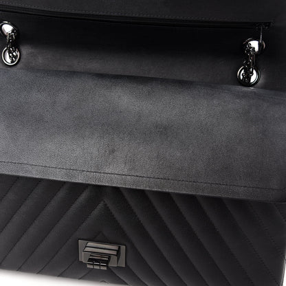 Chanel Sheepskin Chevron Quilted 2.55 Reissue 227 Flap So Black 13 of 20