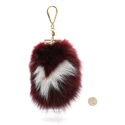 Louis Vuitton Fox Fur Fuzzy V Bag Charm Amarante 2 of 5