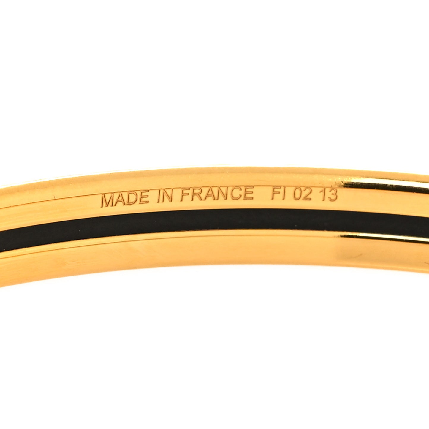 Enamel Printed Extra Narrow OP'H Bracelet 70 Jaune D'Or White