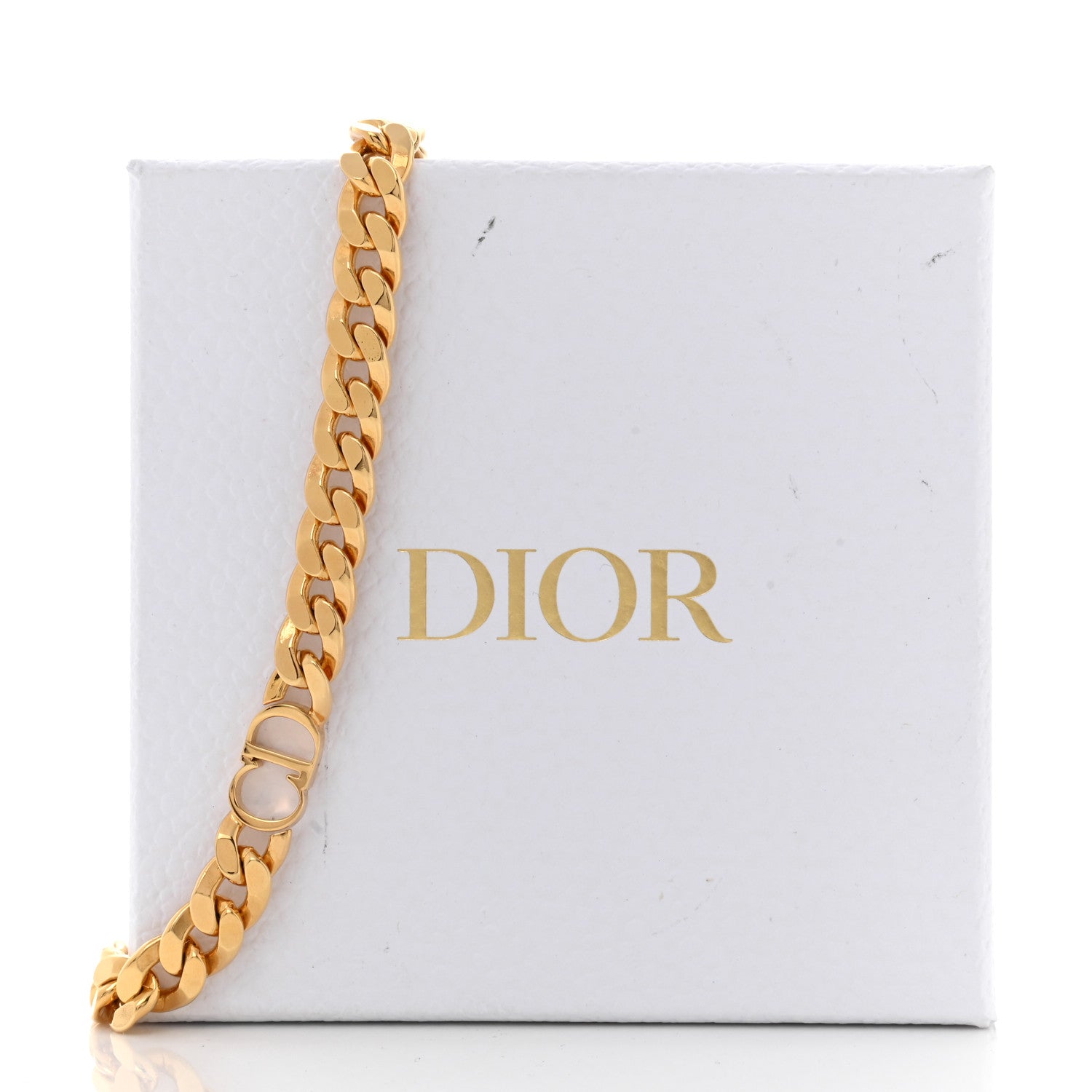 Christian Dior Metal Danseuse Etoile Chain Choker Necklace Gold 7 of 7