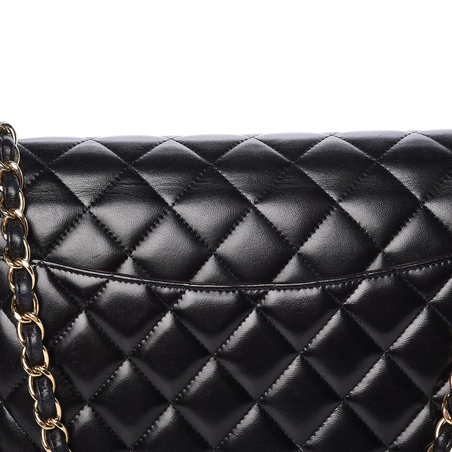 Lambskin Quilted Maxi Double Flap Black