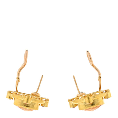 Elizabeth Locke 18K Yellow Gold Citrine Vertical Cushion Cut Earrings 3 of 4