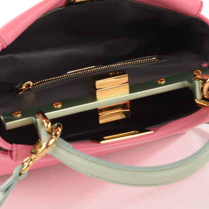 Fendi Nappa Colorblock Mini Peekaboo Iconic Satchel Rosa Fluo Oxigen Slate 5 of 8