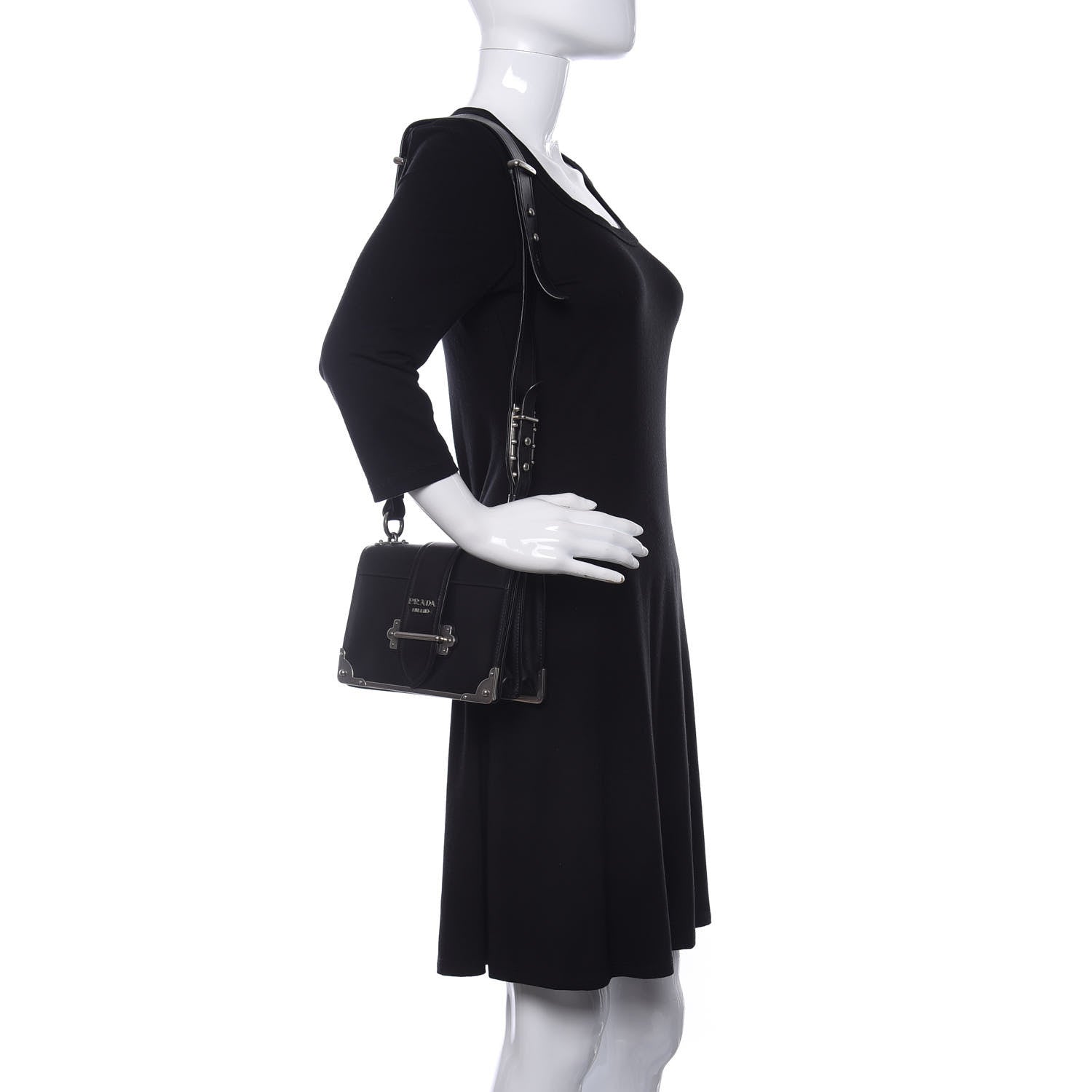 Prada City Calf Saffiano Cahier Bag Black 2 of 11