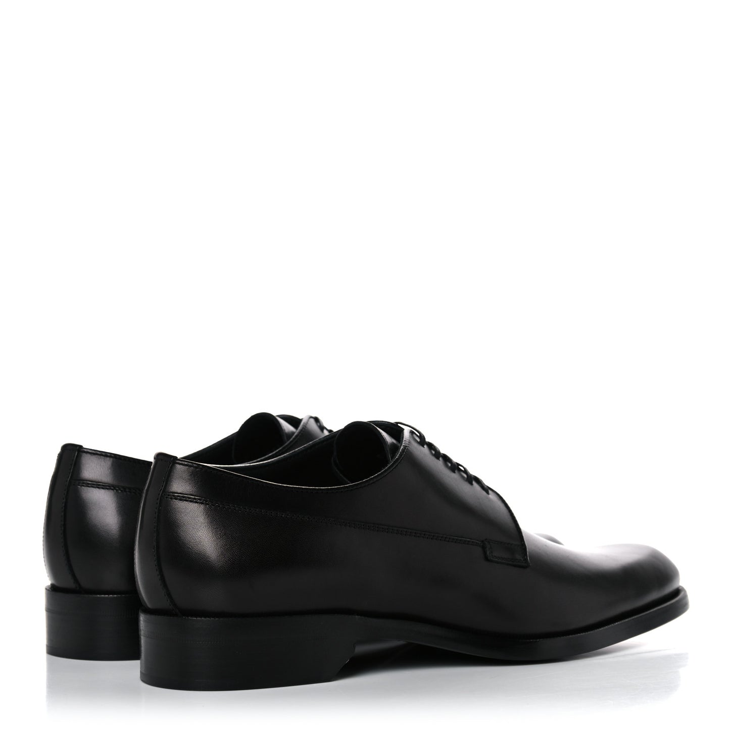 Calfskin Mens Derby Shoes 41 Black