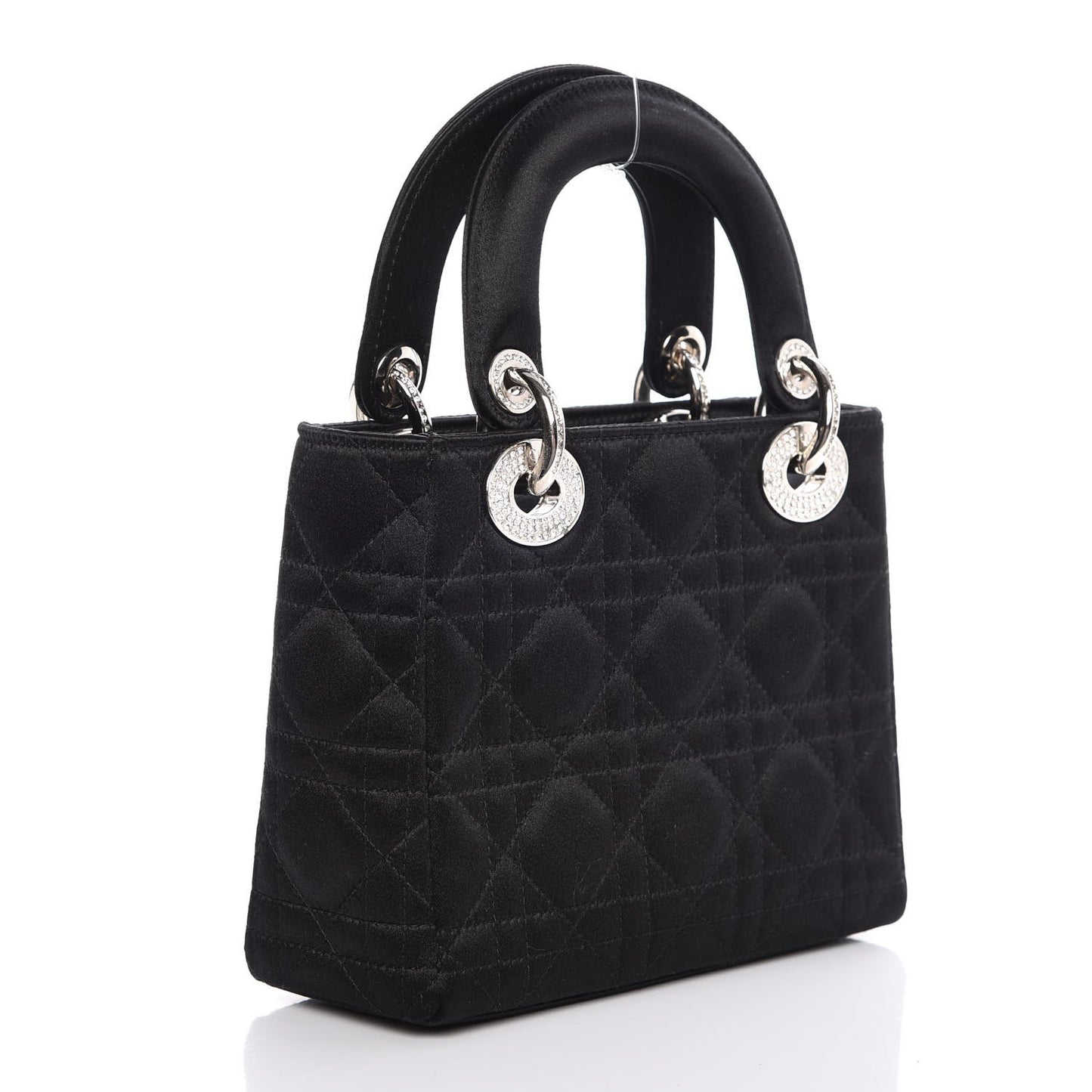 Satin Swarovski Crystal Cannage Mini Lady Dior Black