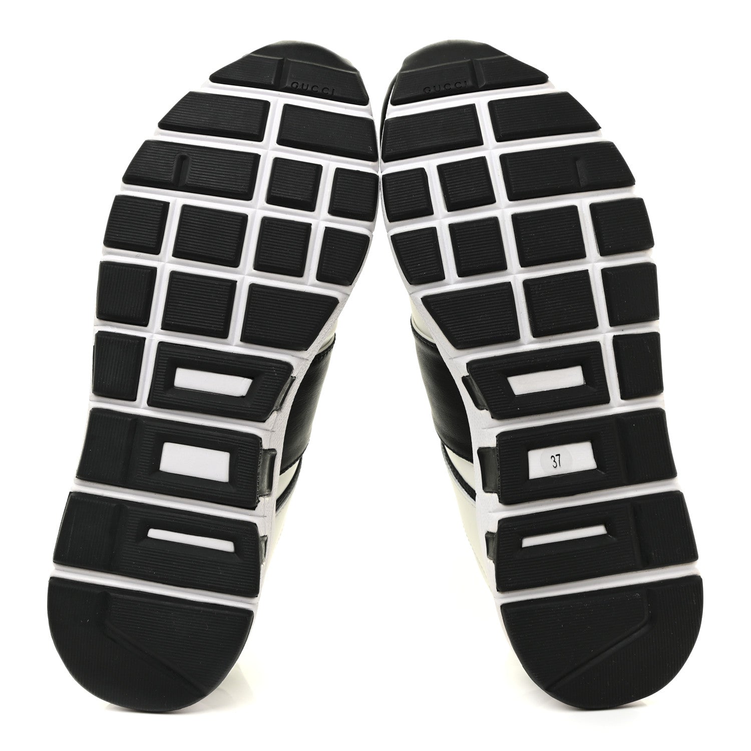 Gucci Calfskin Womens Interlocking G Sneakers 37 Black White 6 of 10