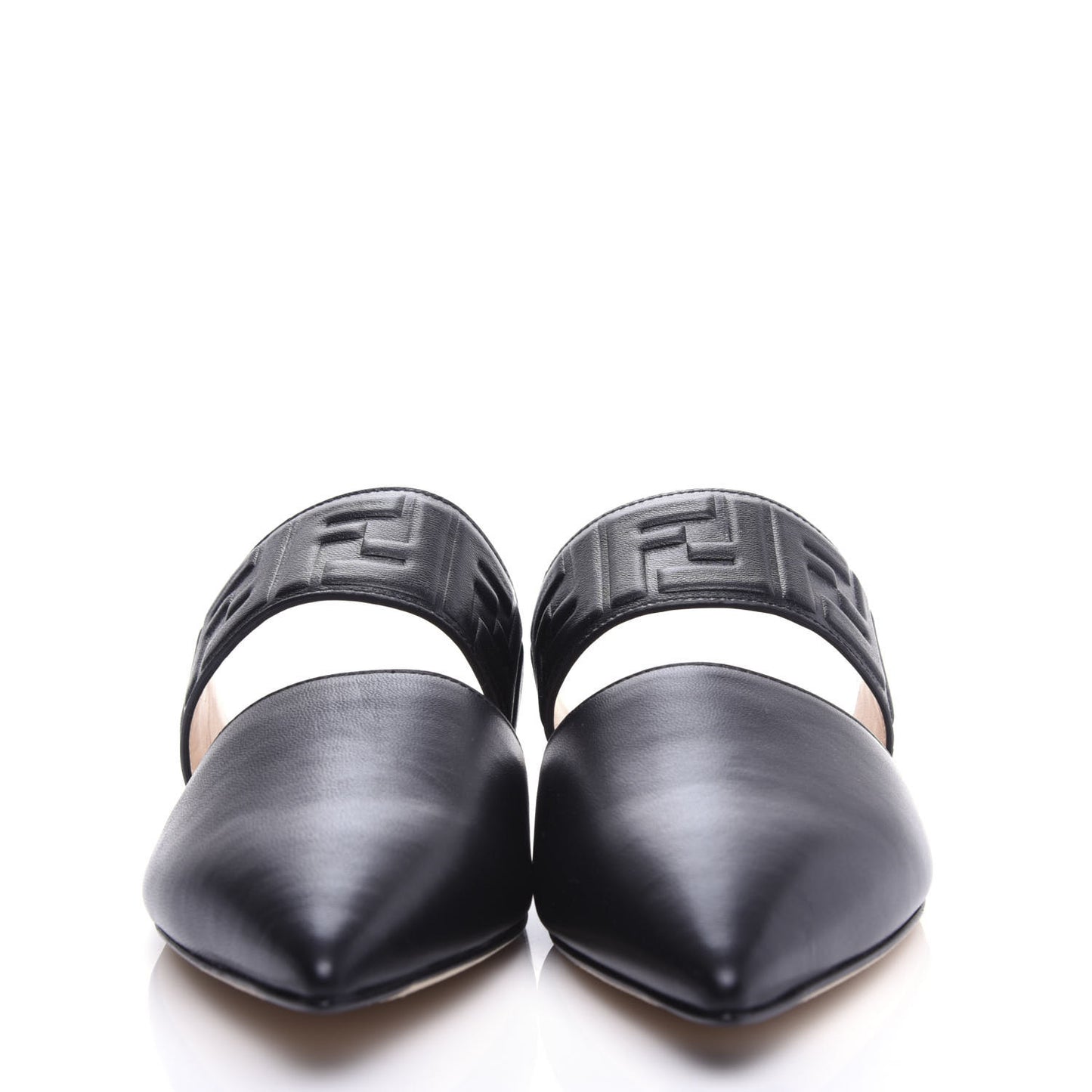 Vitello FF Embossed Flat Mules 36.5 Black