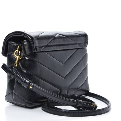 Saint Laurent Calfskin Y Quilted Monogram Toy Loulou Crossbody Bag Black 3 of 10