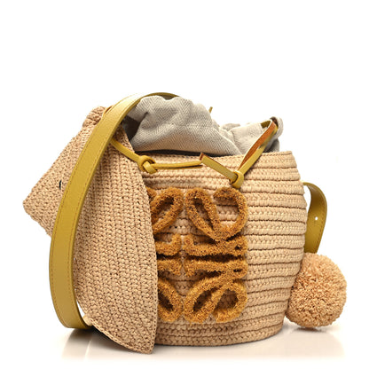 Loewe Raffia Calfskin Bunny Basket Bucket Bag Natural 1 of 10